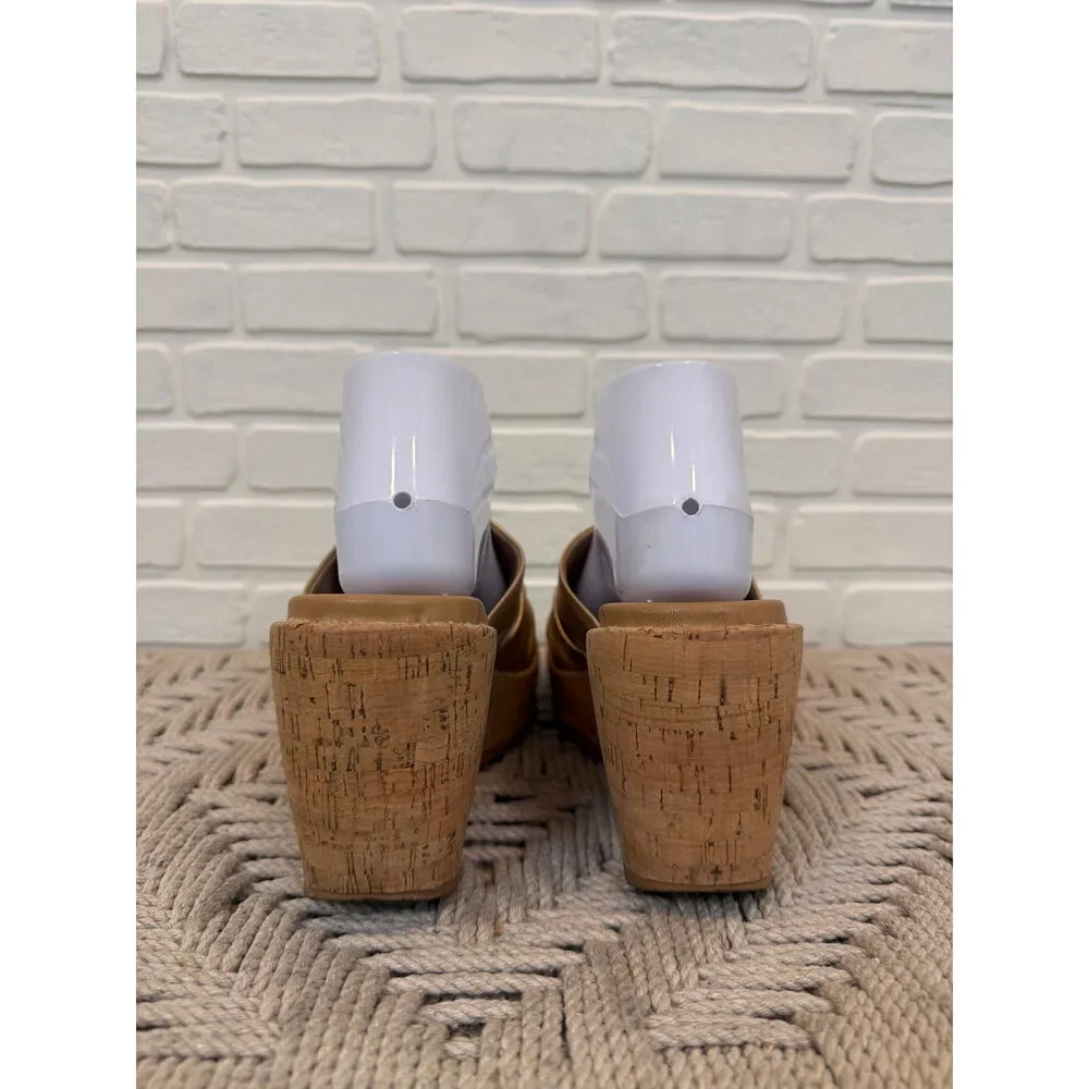 Blowfish Malibu Gold Platform Wedge Sandals Cork Sole Size 9